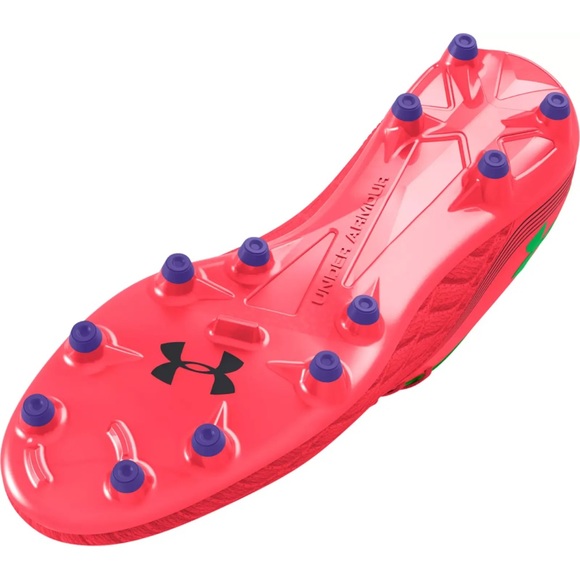 Under Armour Magnetico Pro 3 FG Women Soccer Cleats Sz 7.5 Red/Green 3027497-600 - Picture 4 of 14